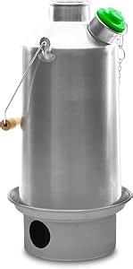 'Base Camp' Kelly Kettle® 54fl.oz | Stainless Steel | Whistles When Boiled | Kettle & Camp Stove in one | Ultra-fast | Wood Fuelled | NO Batteries/Gas | Camping, Fishing, Scouts, Picnics, Emergencies