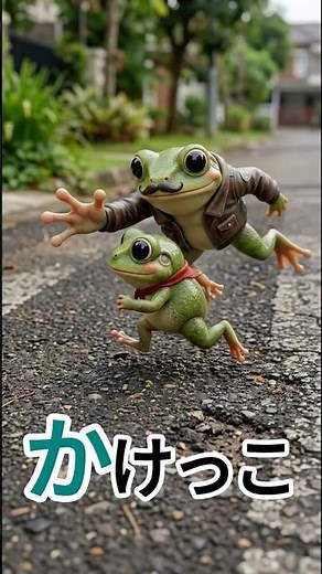 【あいうえおのうた】ひらがな50音「かきくけこ」の歌！カエルと交通安全で楽しく学習｜Learn Japanese Hiragana Song for Kids "KAKIKEKO" #shorts
