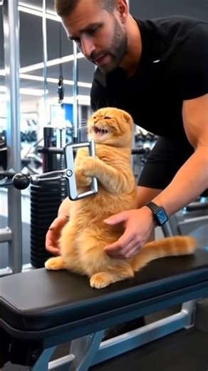 Strongest Gym Cat Alive 💪😼 | Must Watch! #shorts #cat #viral