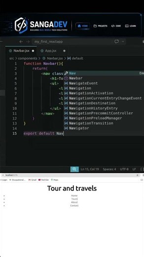 my first Navbar in React