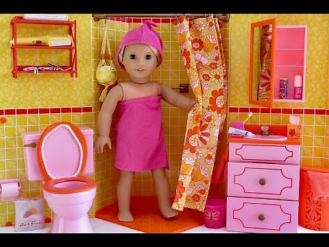 Opening American Girl Doll Julie's Bathroom And Vanity Set ~ NEW REVIEW