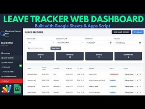 How to Make HR Leave Tracker Web App Dashboard with Google Sheets + Apps Script | D25
