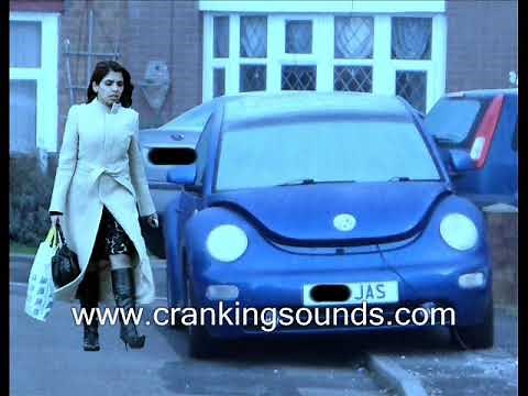 Girl cranking her VW Beetle - Pedal Pumping / Cranking