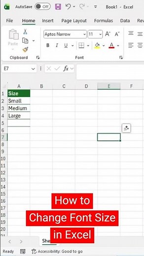 How to Change Font Size in Excel #exceltutorial #exceltips #excelspreadsheet