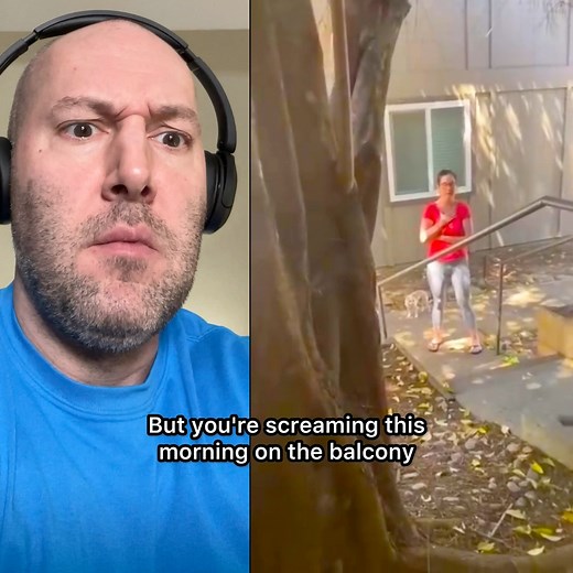 neighbor screams from balcony #reaction #scream #Neighborly | Blue View Reactions
