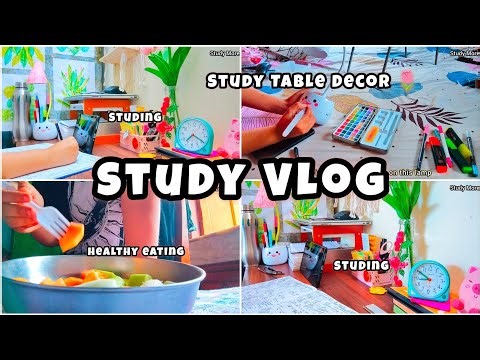 Busy Study Vlog 📚| study table decor🌷| Morning to Night Study Routine| Study More