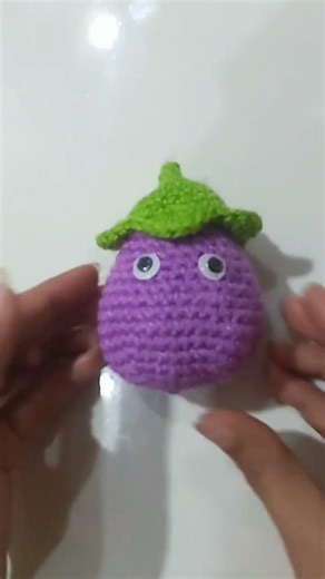 Crochet Mr. Egg plant #beautifulcrochetproduct #amigurumi #eggplant #youtubeshorts #diycrochet
