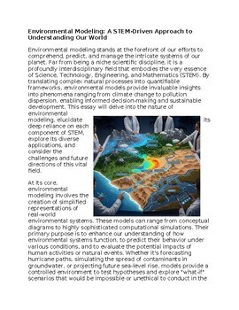 Environmental Modeling & STEM Sub-Plan or Classwork & Homework