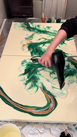 Custom 24x30 Inch Fluid Acrylic Paintings Creation