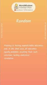 What does "Random" mean? | English vocabulary shorts | #random #wordwisdom