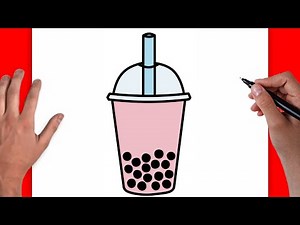 HOW TO DRAW BUBBLE TEA CUP - BOBA CUP | DRAWING STEP BY STEP