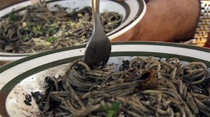 Sicilian black spaghetti (spaghetti nera)