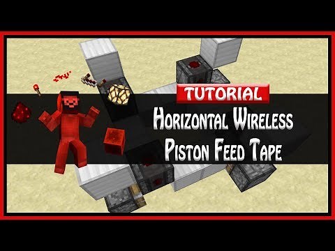 How to Build a Horizontal Wireless Piston Feed Tape Minecraft 1.12.1+ Redstone Tutorial @Ikeeluuuuuu