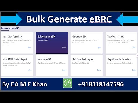 Bulk eBRC Generation Process | Understanding of Excel File of Bulk eBRC generation|
