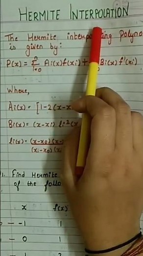 Hermite interpolation in Numerical Analysis |Hermite polynomial | Bsc | Msc