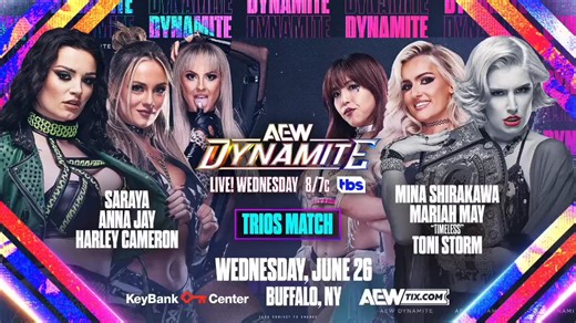 Tonight On AEW Dynamite: Saraya, Anna Jay & Harley Cameron vs Mina Shirakawa, Mariah May & "Timeless" Toni Storm