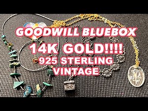 GOODWILL BLUEBOX Repurposed Jewelry Dayton, OH MYSTERY JEWELRY JAR UNBOXING 14K GOLD, 925, VINTAGE!!