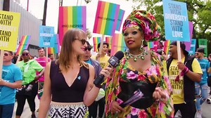 "It's necessary, it's timely, and it's fantastic," says Miss Peppermint to Jen Richards as they walk the streets of the LA #ResistMarch. ✊❤️ Watch the full LA Pride overview with RuPaul's speech and Eureka O'Hara opening about gender fluidity 👉 http://logo.to/2tnTAOh | Logo