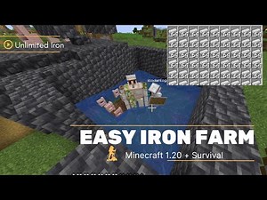 Easy Iron Farm and Cave Exploration in Minecraft 1.20 Java Survival