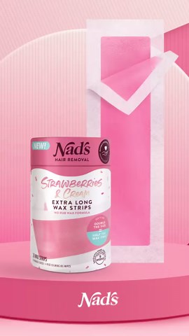 TA DAHHH! 🥁 Introducing our latest wax offering. 💗 THE WORLD'S 1ST EXTRA LONG WAX STRIPS 💗 Nad's latest creation has arrived and we're super excited to share it with you! Our Strawberries & Cream Extra Long Wax Strips are twice the length of a regular strip and are perfect for large areas of the body, especially legs & arms. This means you'll have smooth skin in a lot less time! Our 'no rub' wax formula makes your waxing experience even faster, leaving you with more time to do the things you 