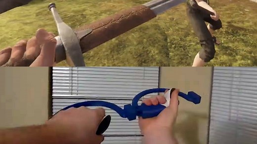 Make Your VR Controllers Handle Like Two-Handed Weapons