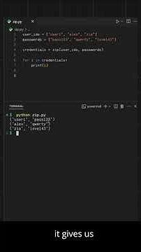 Master the Python Zip Function in 80 Seconds