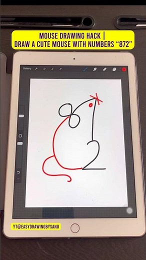 Mouse Drawing Hack | Draw a Cute Mouse with Numbers “872” #shorts