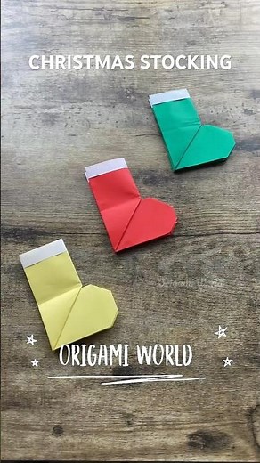 MAKE CHRISTMAS STOCKING ORIGAMI TUTORIAL | HOW TO MAKE CHRISTMAS PAPER CRAFT ORIGAMI | DIY STOCKING