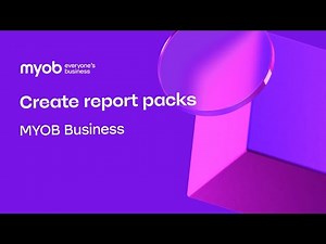 MYOB Business - Create report packs