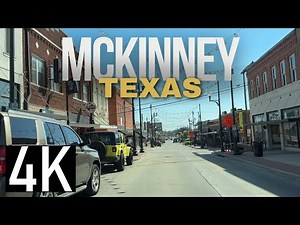 Road Tour of Historic Downtown McKinney, Texas in 4K - Dallas Suburb