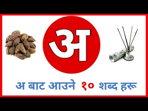अ बाट आउने १० शब्द हरू | Nepali vowel words with pictures | नेपाली वर्णमाला | Nepali swar barna