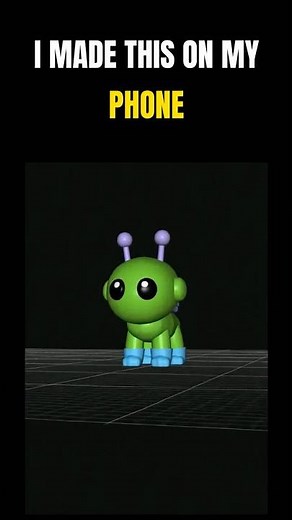 3D alien pet in a phone app — beginner 3D modeling on iPad and iPhone #shorts #3dmodeling #3d #3dart