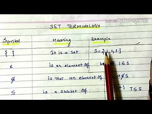 Set Terminology -lecture7/ discrete mathematics