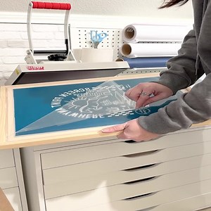 When I want to screen print all day without worrying about the vinyl coming off my screen, I use HTV. I used this 1 screen for 2 days of live printing earlier this year at GPX. | Pigskins & Pigtails