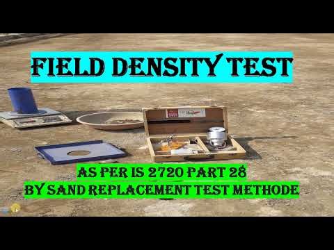 Field Density test By Sand Replacement Test with Calculation