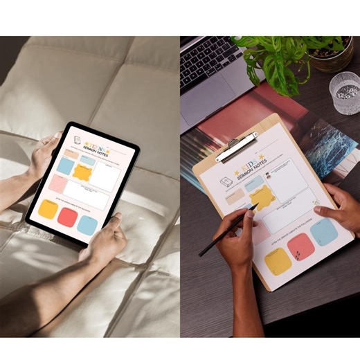 Christian Printable Sermon Notes A4, A5, US Letter Digital Download - Etsy