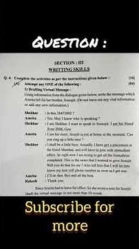 Writing skill question with answer📋part 1| Drafting virtual message | class 12th English |mh board|