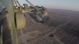 Flight, and shooting Russian Mi-8 combat helicopter (GoPro)