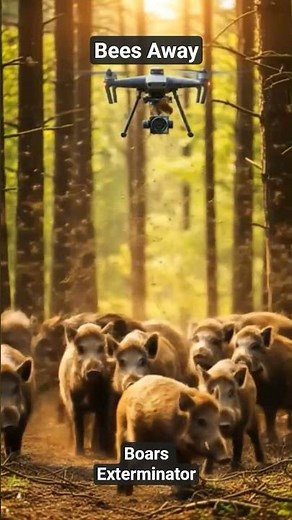 #DreamScreenAI Wild Boars Away #drone #bees #attack #wildlife #shorts #trending