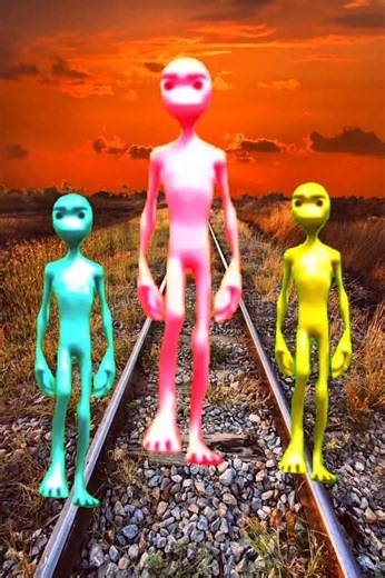 1. "Alien Gang on the Tracks 🚀😂" #dancecraze #funny #dancemoves #alienvibes