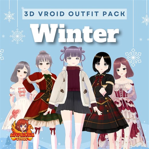 Vroid Winter Outfit Pack | 3D Vtuber Clothing Textures - Etsy