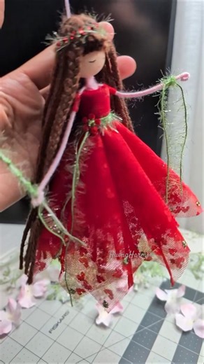 A quick look at how I make a Christmas fairy doll #huongharmon #fairydoll