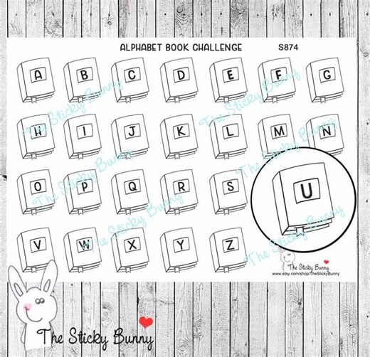 Alphabet Book Challenge - Stickers for Planners, Journals, and More (S874) - Etsy