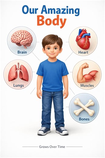 Human Body Poster – Children's Educational Science Wall Art (PDF Download A4 Size) - Etsy