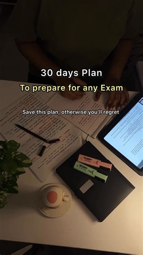 Chanchal on Instagram: "practical 30-day study plan you can use to prepare for any exam. It works for competitive exams, board exams, or university tests. ✅ 30-Day Exam Preparation Plan 🔹 Week 1 (Days 1–7): Foundation + Syllabus Coverage Goal: Understand the exam, complete basic concepts. Day 1–2 Understand full syllabus and exam pattern Identify strong & weak topics Make a 30-day timetable Gather study materials, previous papers, books Day 3–7 Start with basics of each subject Study 2 major su