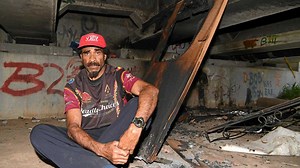 Homeless man loses belongings after fire