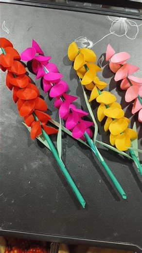 Easy Flower Sticks Making 💐💐💐💐#shortsviral #shortsfeed #shorts #flowermaking #flowerstick #craft