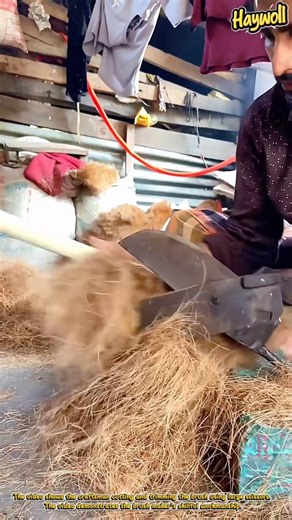A craftsman is making a brush.