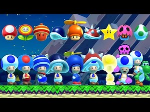 Super Mario Maker 2 - All Toad Power-Ups in Night Mode