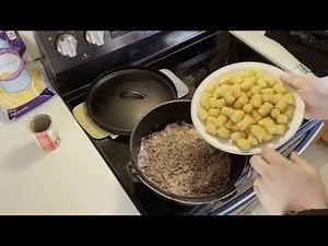 Dutch Oven Tater-Tot Casserole! Cheap and Easy Recipe!